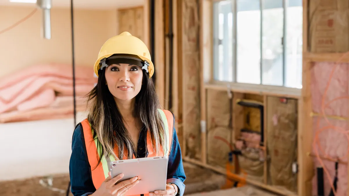 Ouvriers sur un chantier du bâtiment