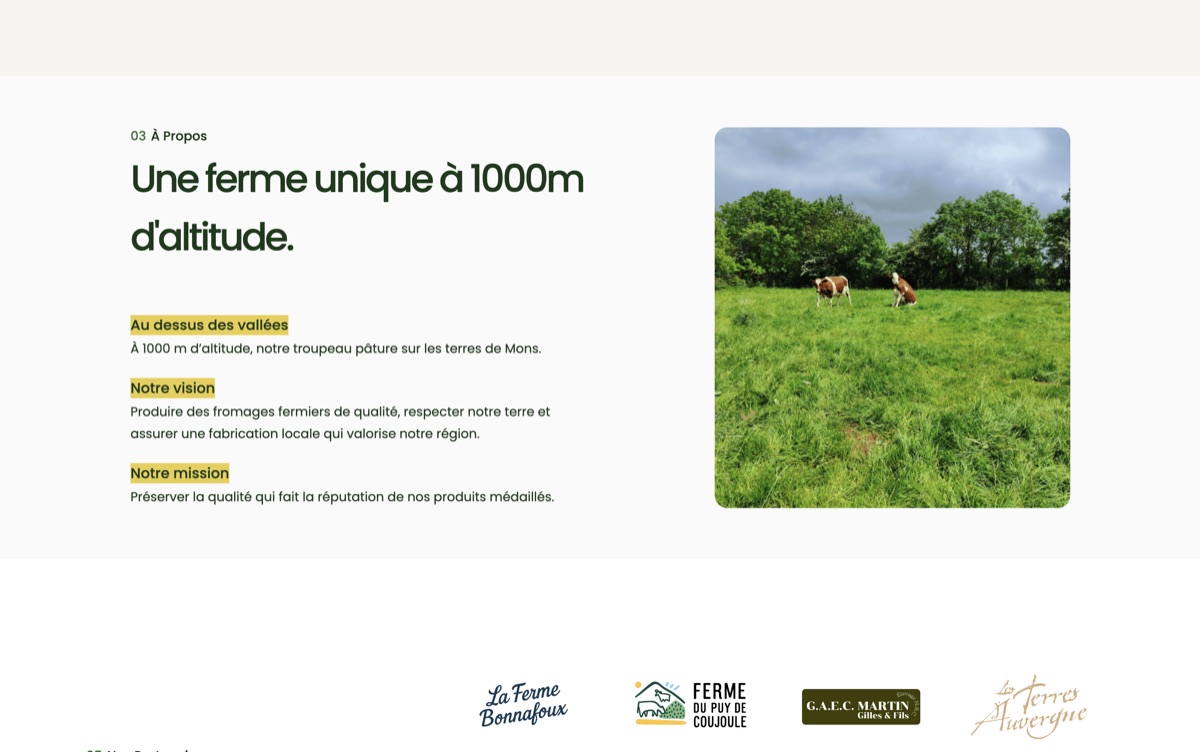 Aperçu du site La Ferme de Ferrand, ferme fromagère