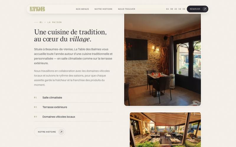 Notre histoire — site La Table des Balmes