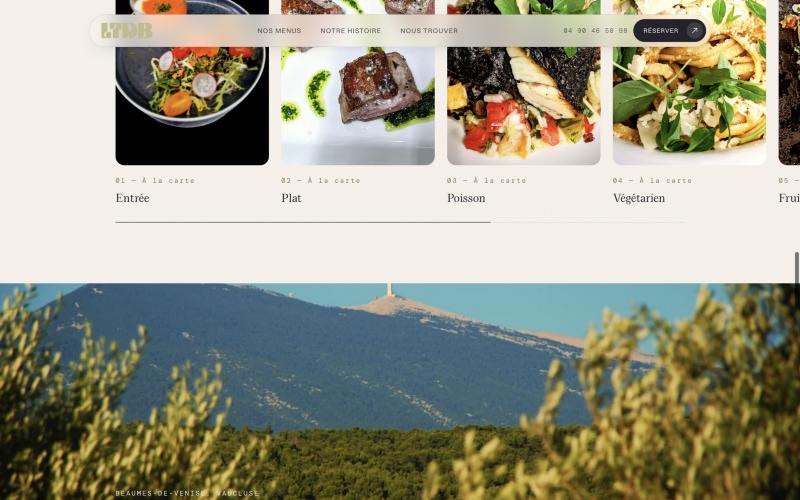 La carte — site La Table des Balmes