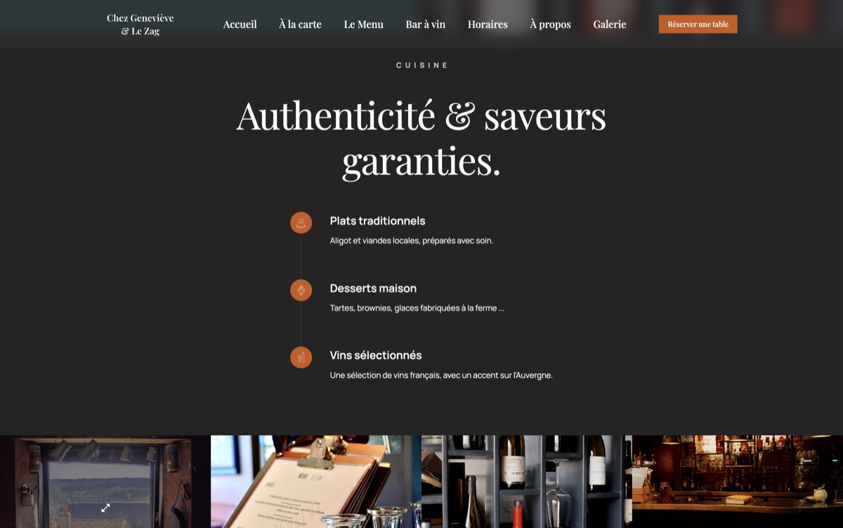 Aperçu du site Chez Geneviève, restaurant à Saint-Flour