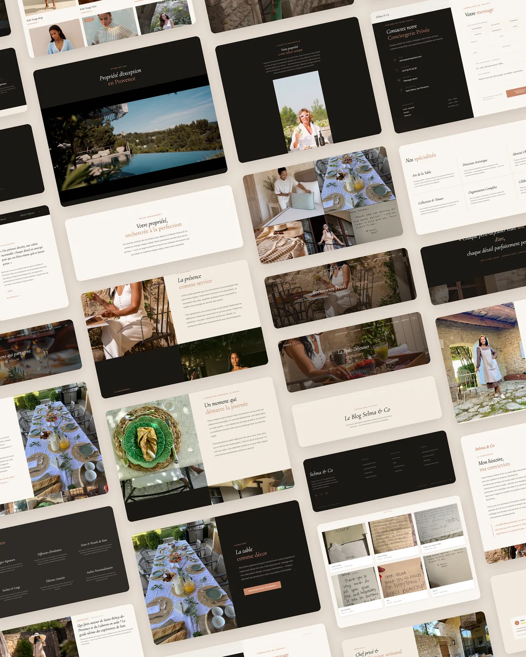 Aperçu des écrans du site Selma & Co