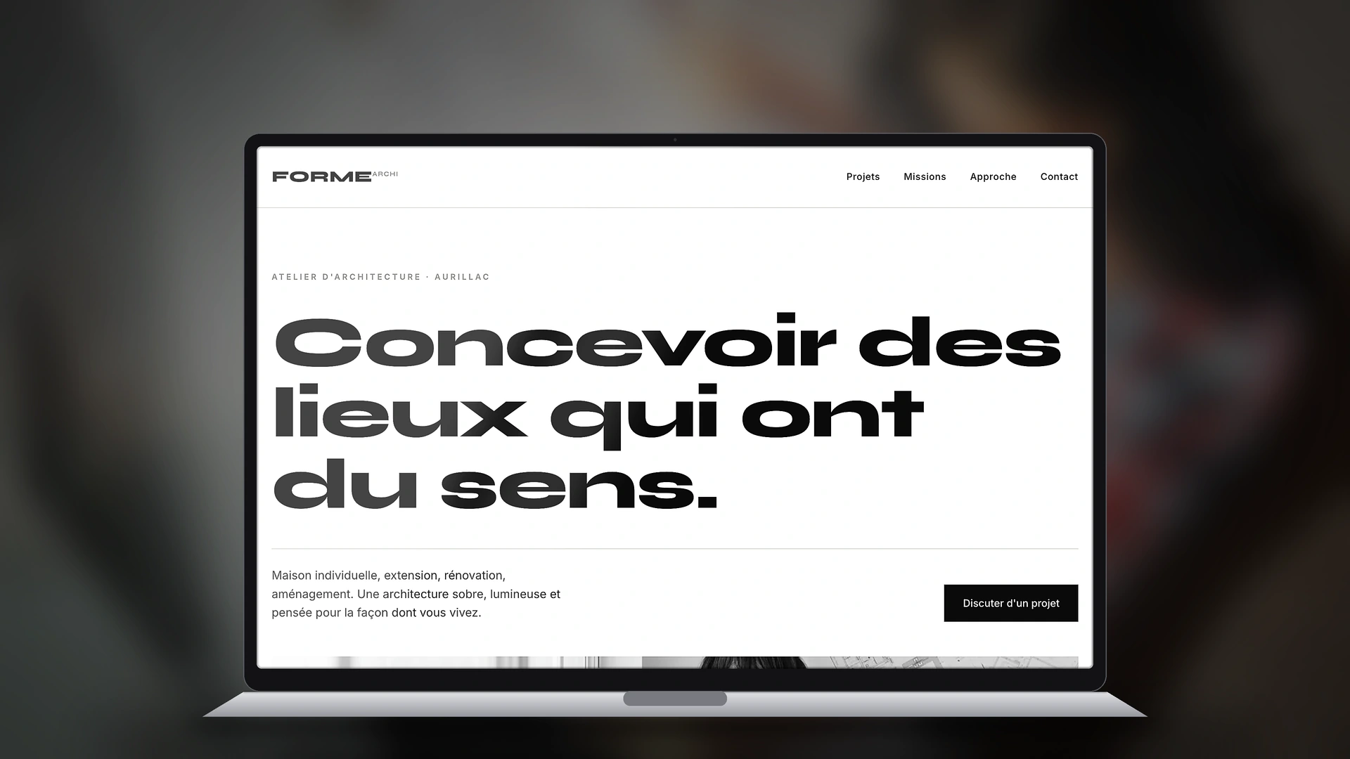 Exemple de site internet de architecte créé par Tricolab