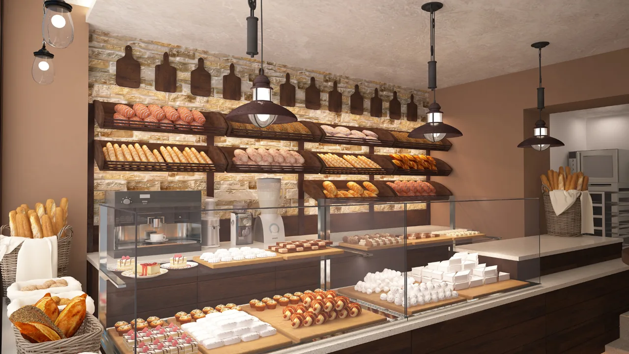 L'intérieur de la boulangerie