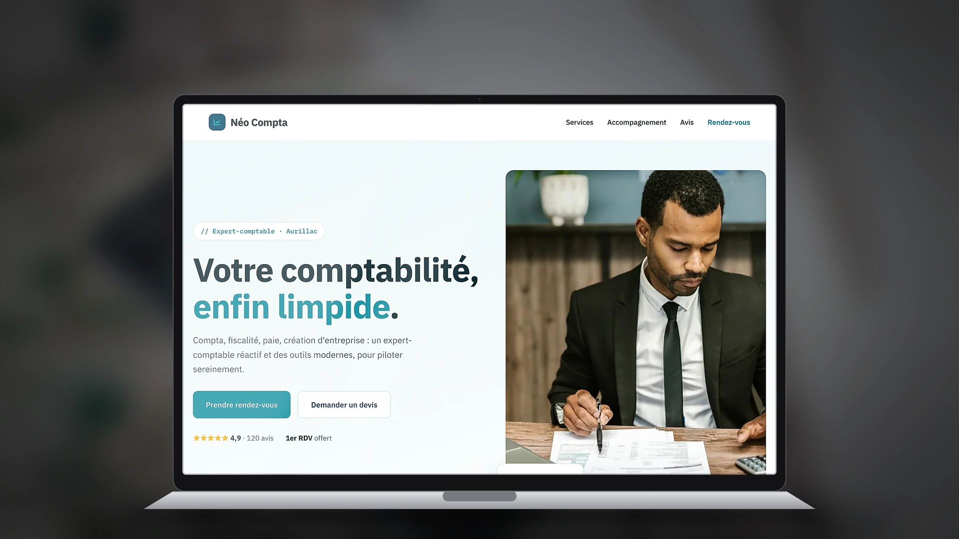 Exemple de site internet de comptable créé par Tricolab