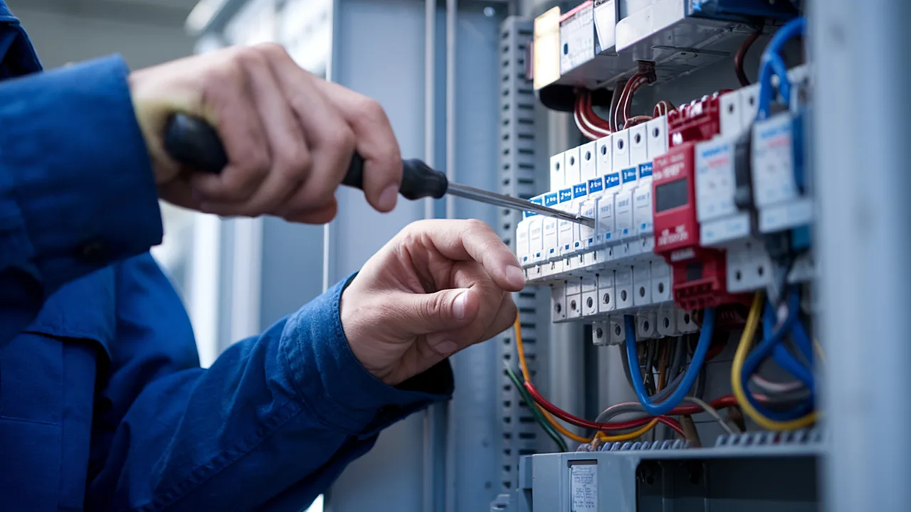 Électricien au travail