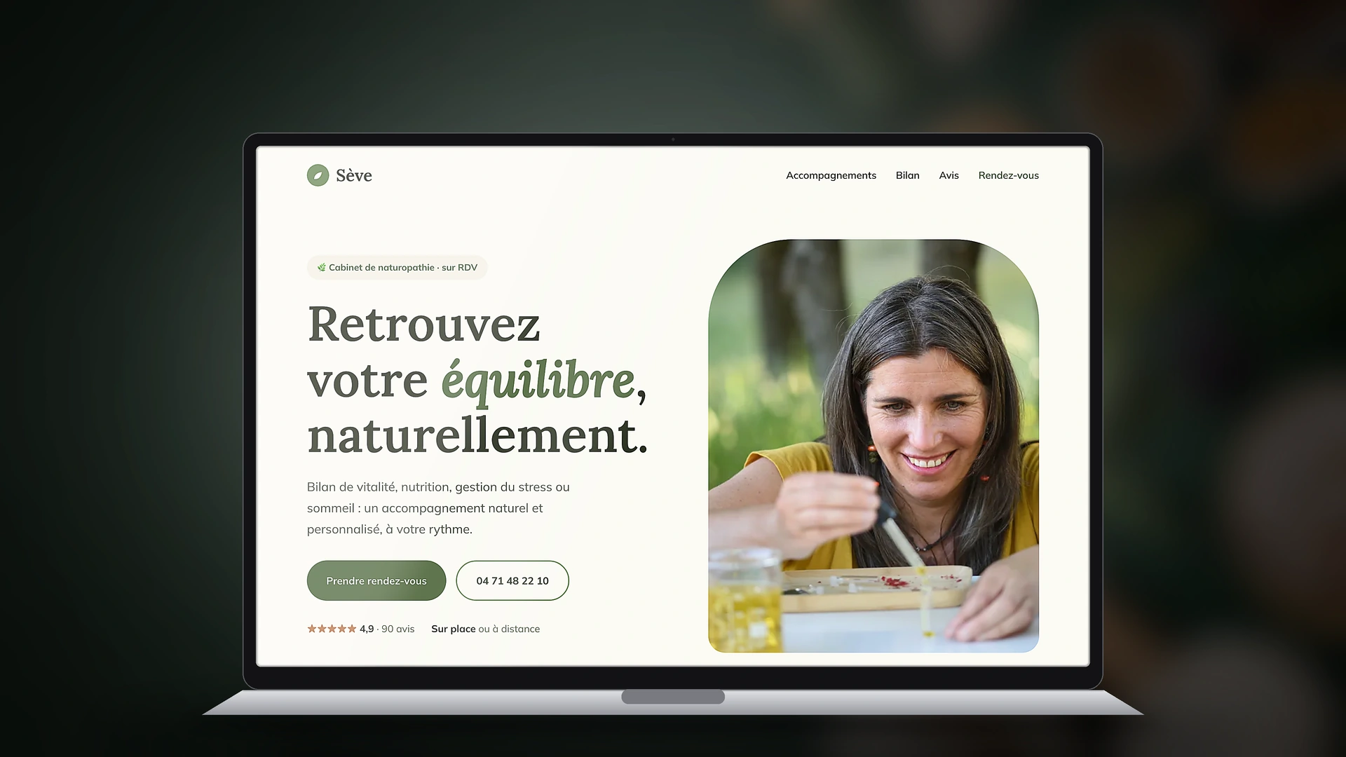 Exemple de site internet de naturopathe créé par Tricolab