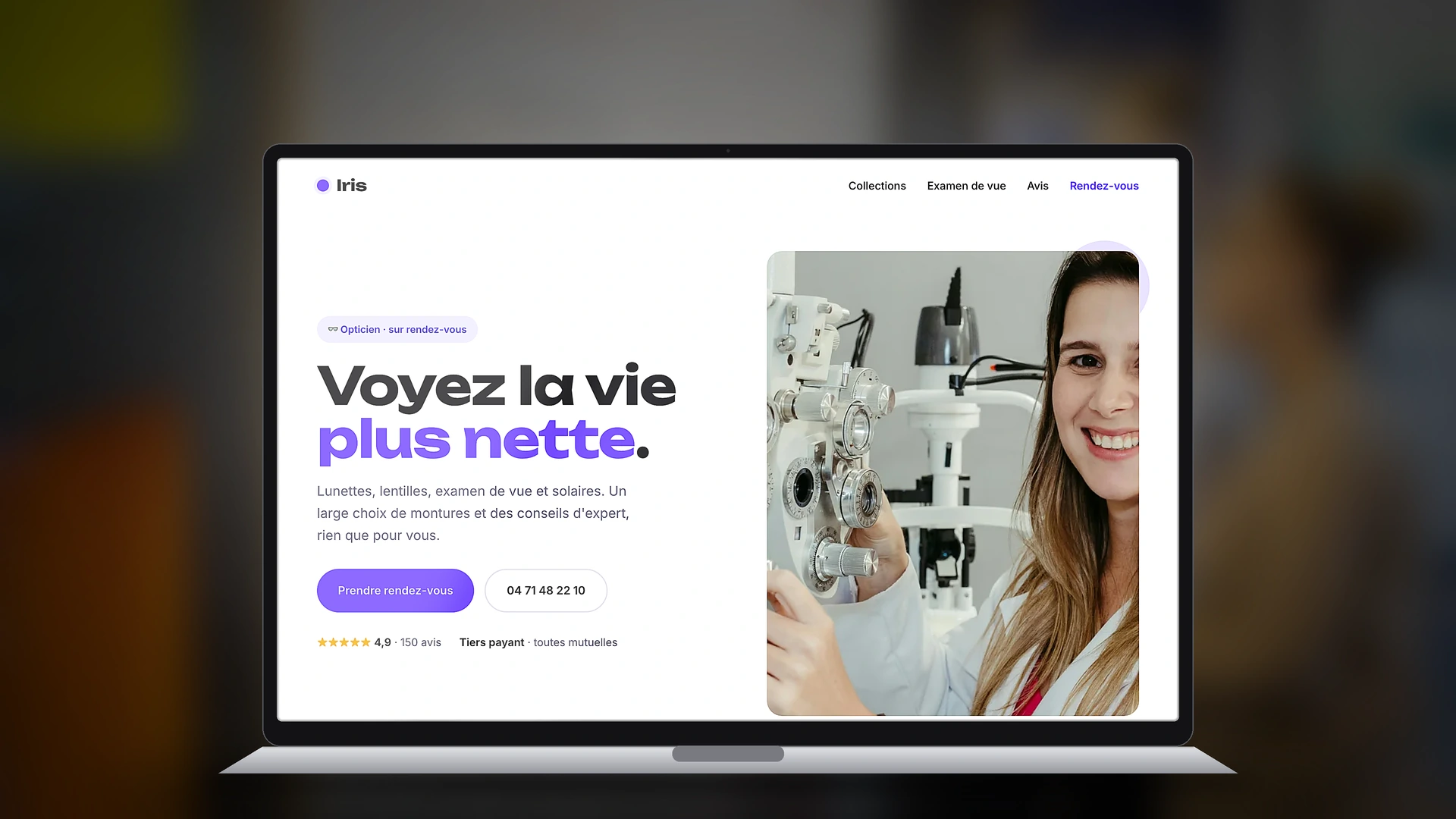 Exemple de site internet de opticien créé par Tricolab