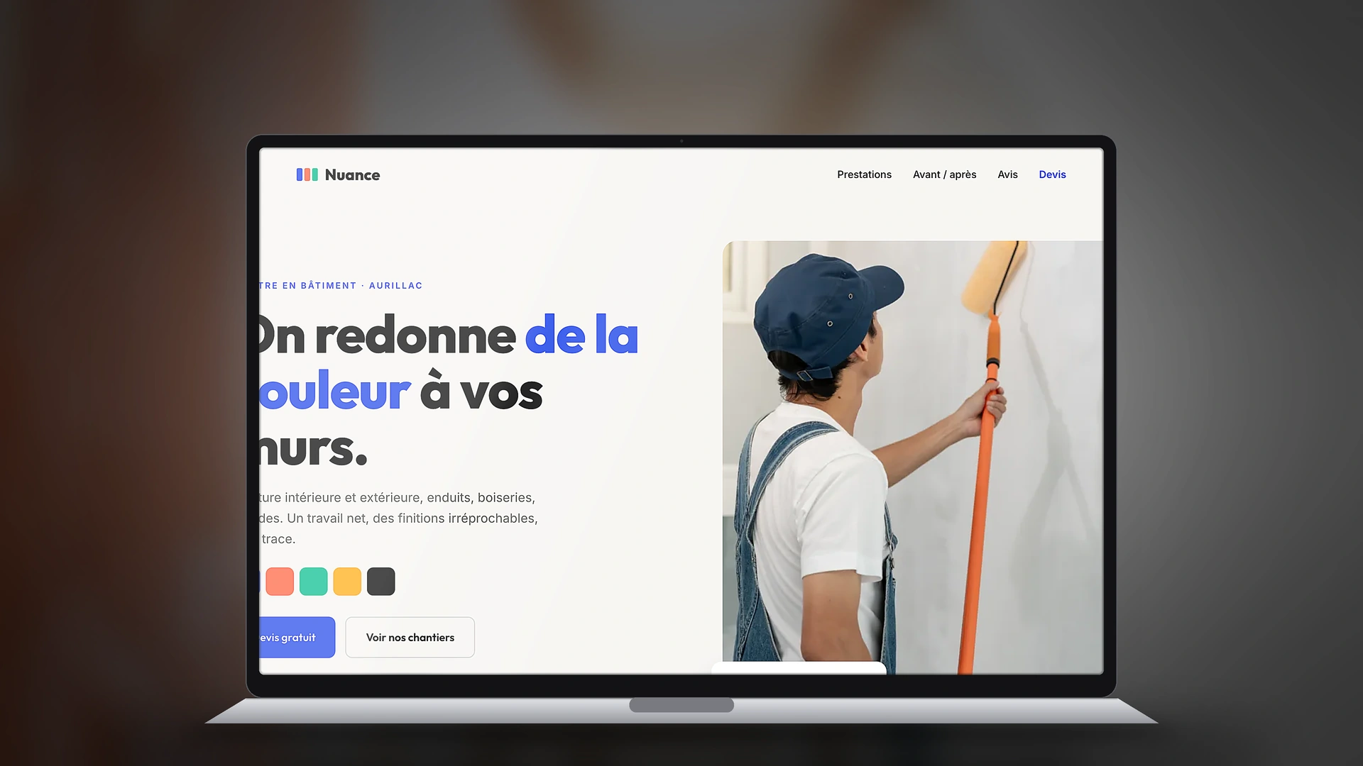 Exemple de site internet de peintre créé par Tricolab