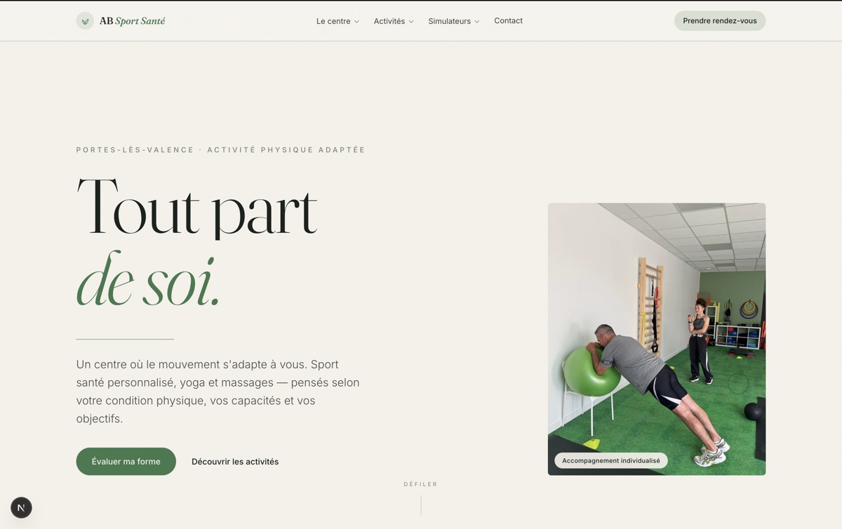 Aperçu du site AB Sport Santé