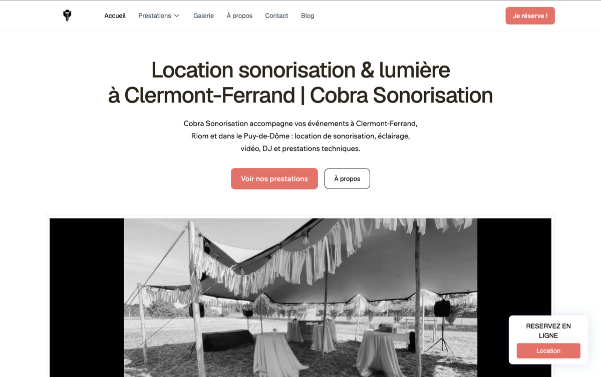 Aperçu du site Cobra Sonorisation