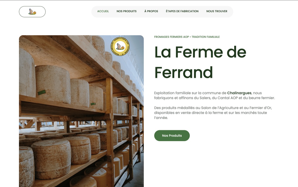 Aperçu du site La Ferme de Ferrand