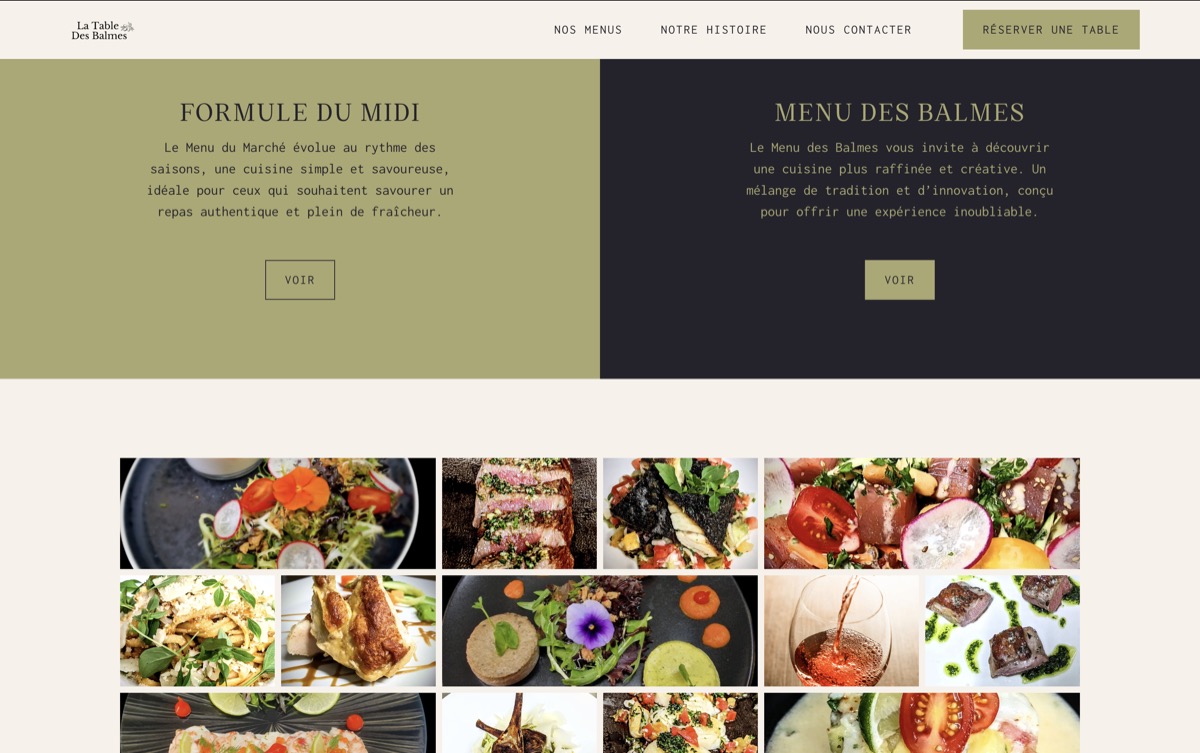 Aperçu du site La Table Des Balmes